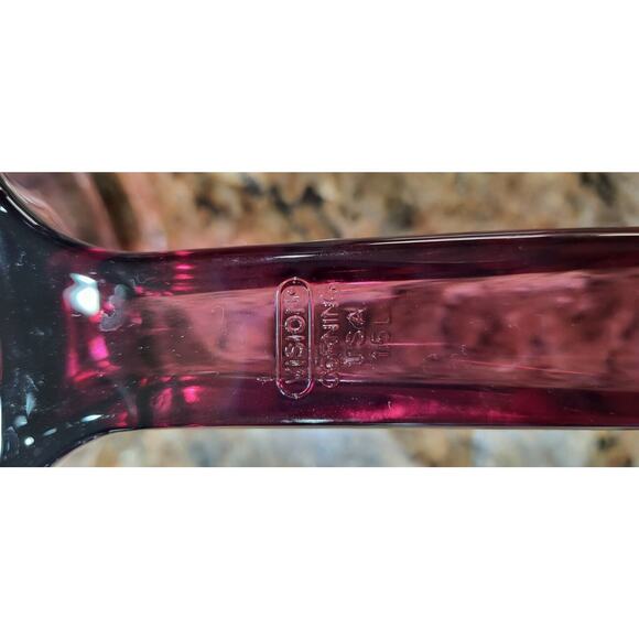 Vintage Cranberry Visions Sauce Pan With Amber Lid - Picture 6 of 16